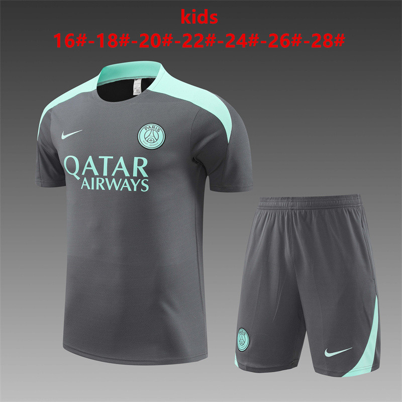 Maillot d’entraînement court PSG pour enfants gris 2024/25