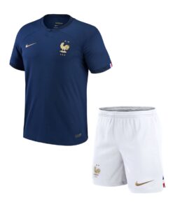 Maillot domicile enfant de l’équipe de France pour la Coupe du Monde de la FIFA Qatar 2022