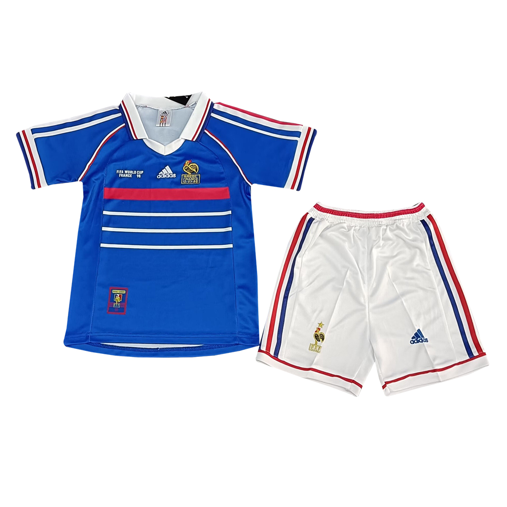 Maillot domicile rétro pour enfants de l’équipe de France 1998