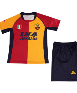 Maillot domicile rétro pour enfants de la Roma 2001/02