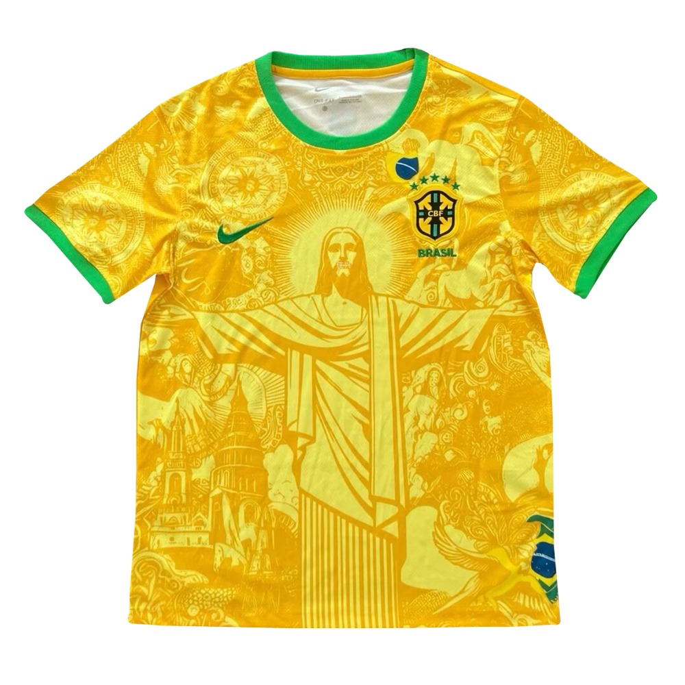 Maillot Édition Spéciale Brésil Jaune Vif Jésus 2024