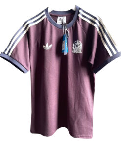Maillot Espagne Adidas Originals 3 Bandes en Coton Pur Bordeaux 2024 – joueur