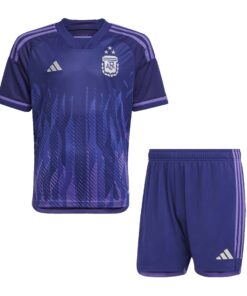 Maillot extérieur 3 étoiles pour enfants de l’Argentine, champions de la Coupe du Monde de la FIFA Qatar 2022