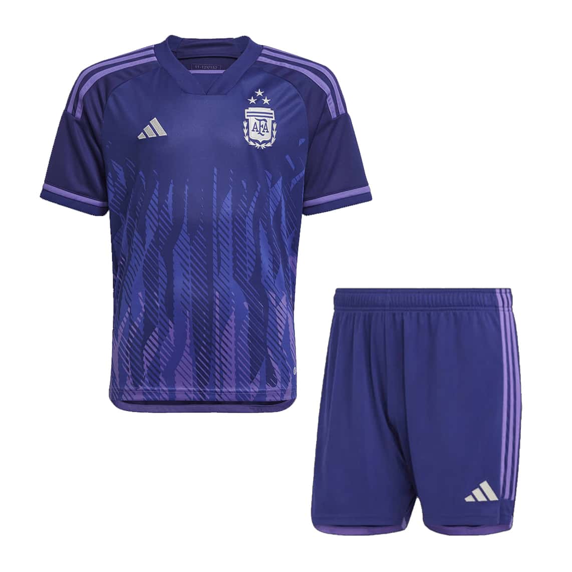 Maillot extérieur 3 étoiles pour enfants de l’Argentine, champions de la Coupe du Monde de la FIFA Qatar 2022