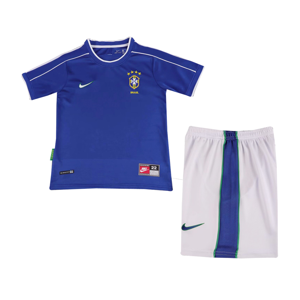 Maillot extérieur rétro pour enfants Brésil 1998