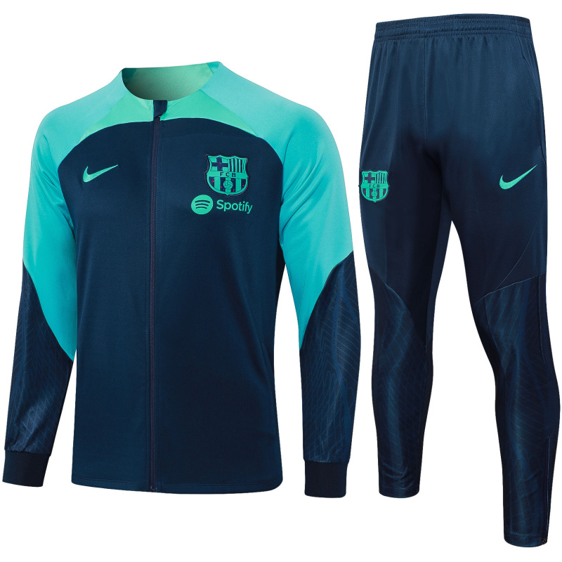 Survêtement d’entraînement Barcelone Veste + Pantalon Royal – Vert 2023/24