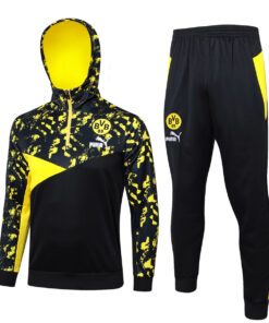 Survêtement d’entraînement Borussia Dortmund 2023/24 : Sweat à capuche + Pantalon Noir