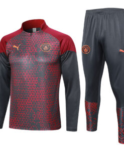 Survêtement d’entraînement Manchester City Gris – Rouge 2023/24