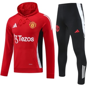 Survêtement d'entraînement Manchester United Hoodie Sweatshirt + Pantalon Rouge 2024/25
