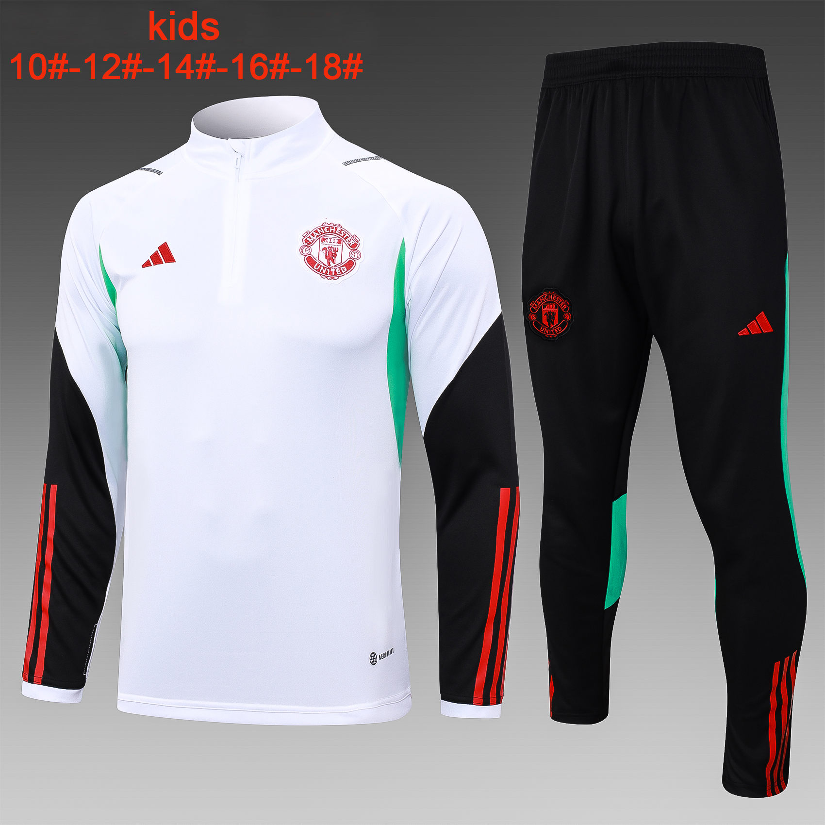 Survêtement d’entraînement pour enfants Manchester United Blanc – Noir 2023/24