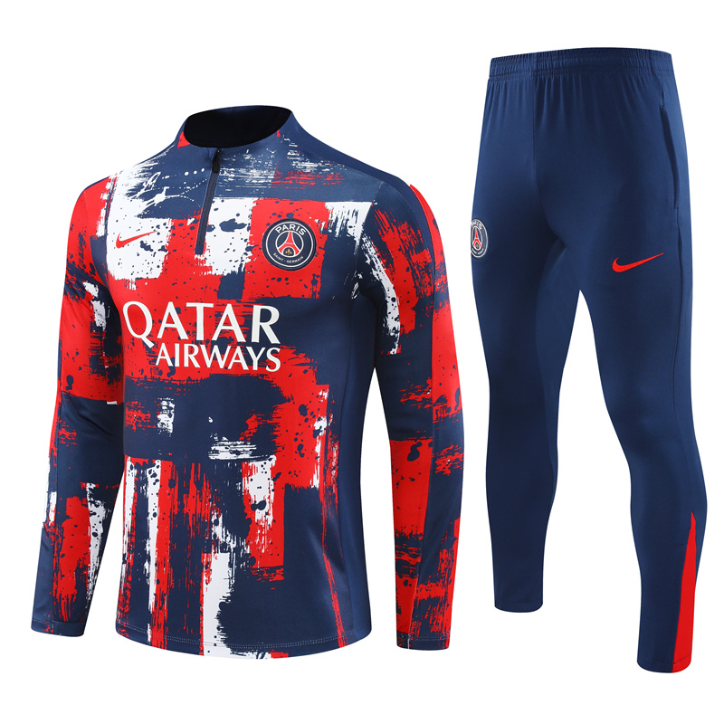 Survêtement d’entraînement PSG Rouge – Bleu 2024/25