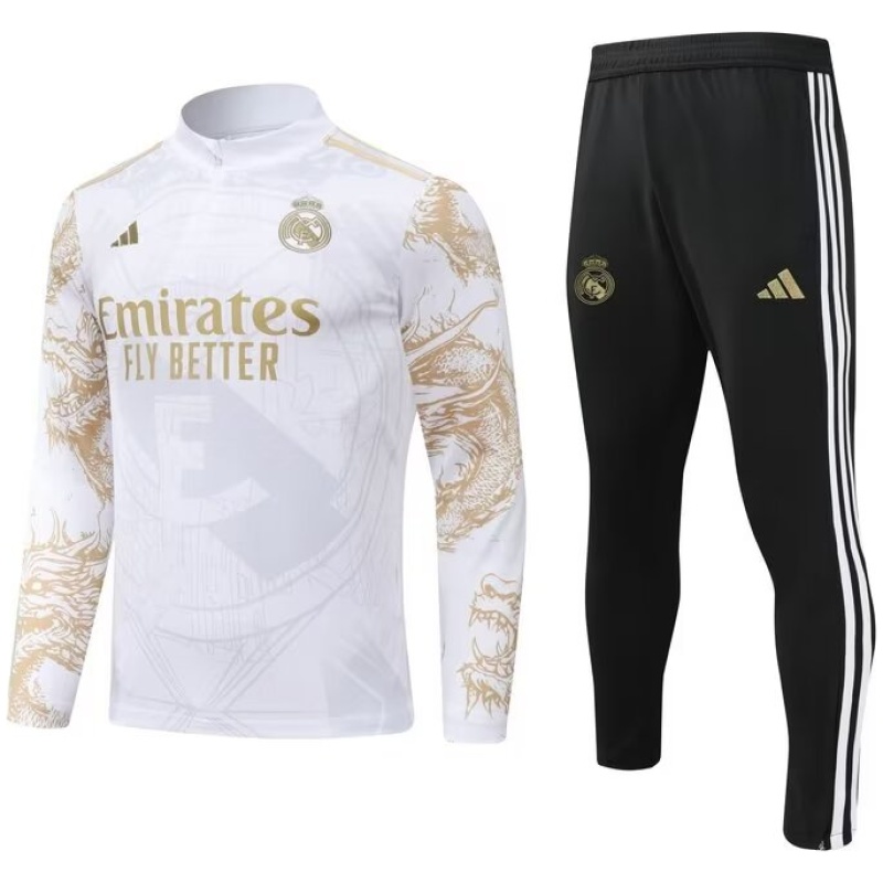 Survêtement d’entraînement Real Madrid Blanc-Or 2024/25