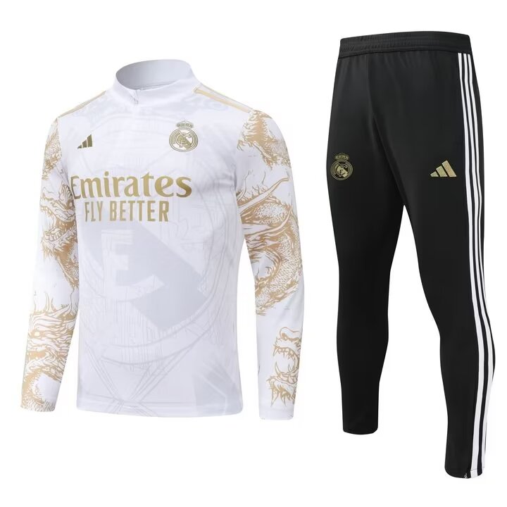 Survêtement d’entraînement Real Madrid Blanc-Or 2024/25
