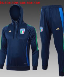 Survêtement Enfant Italie avec Sweat à Capuche et Pantalon Royal 2024
