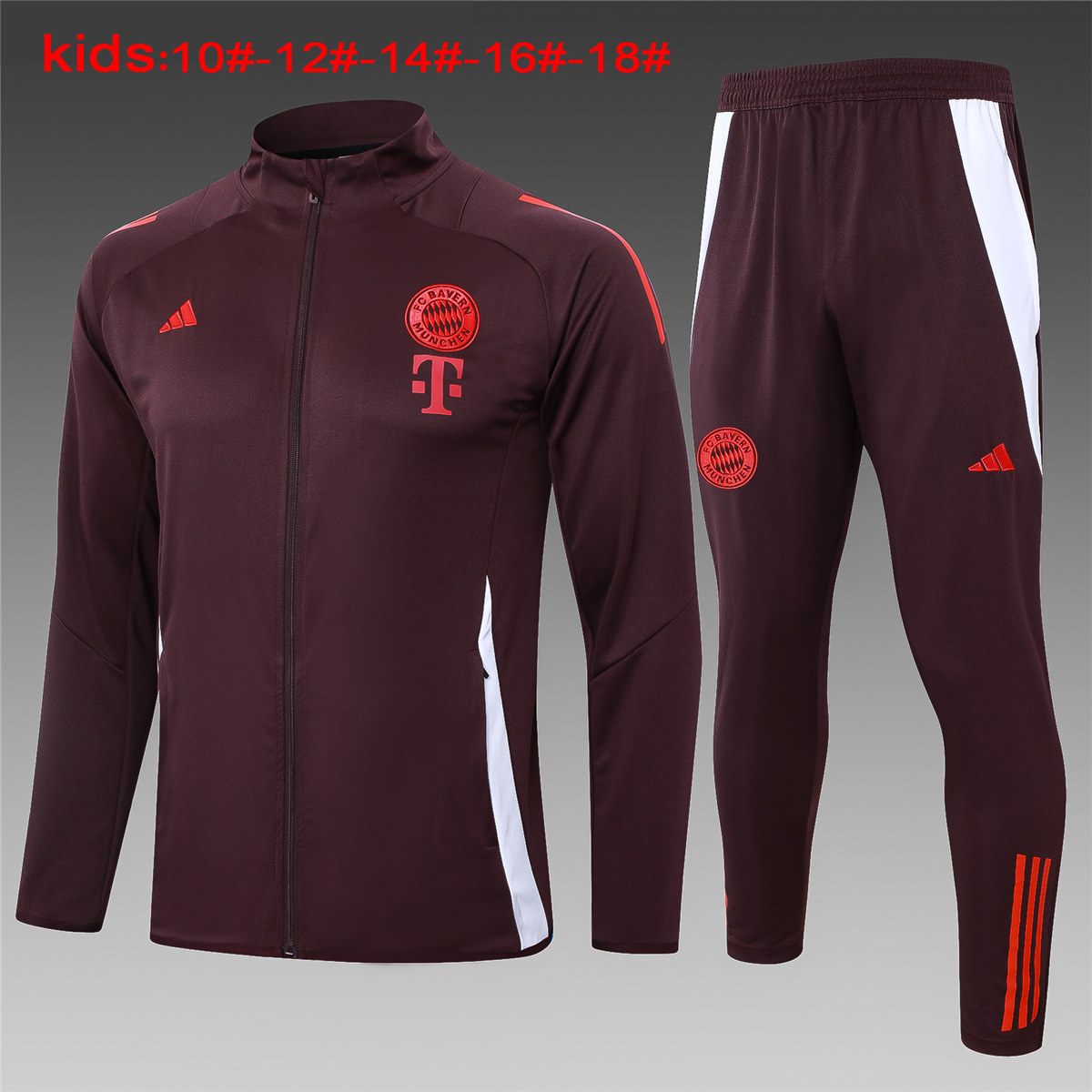 Survêtement Entraînement Enfants Bayern Munich Veste + Pantalon Bourgogne 2024/25