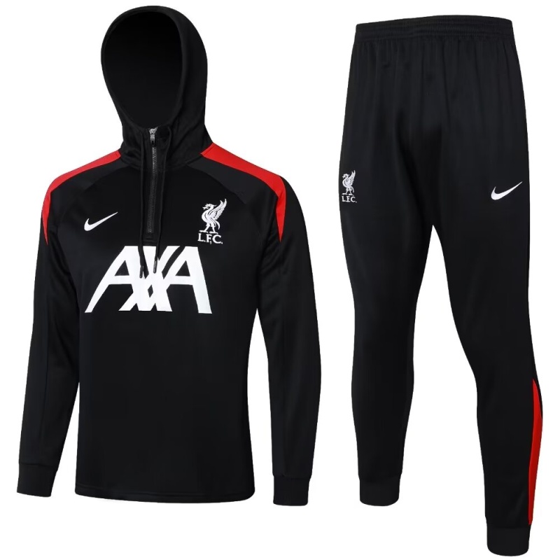 Survêtement Liverpool : Sweat à Capuche + Pantalon d’Entraînement Noir 2024/25