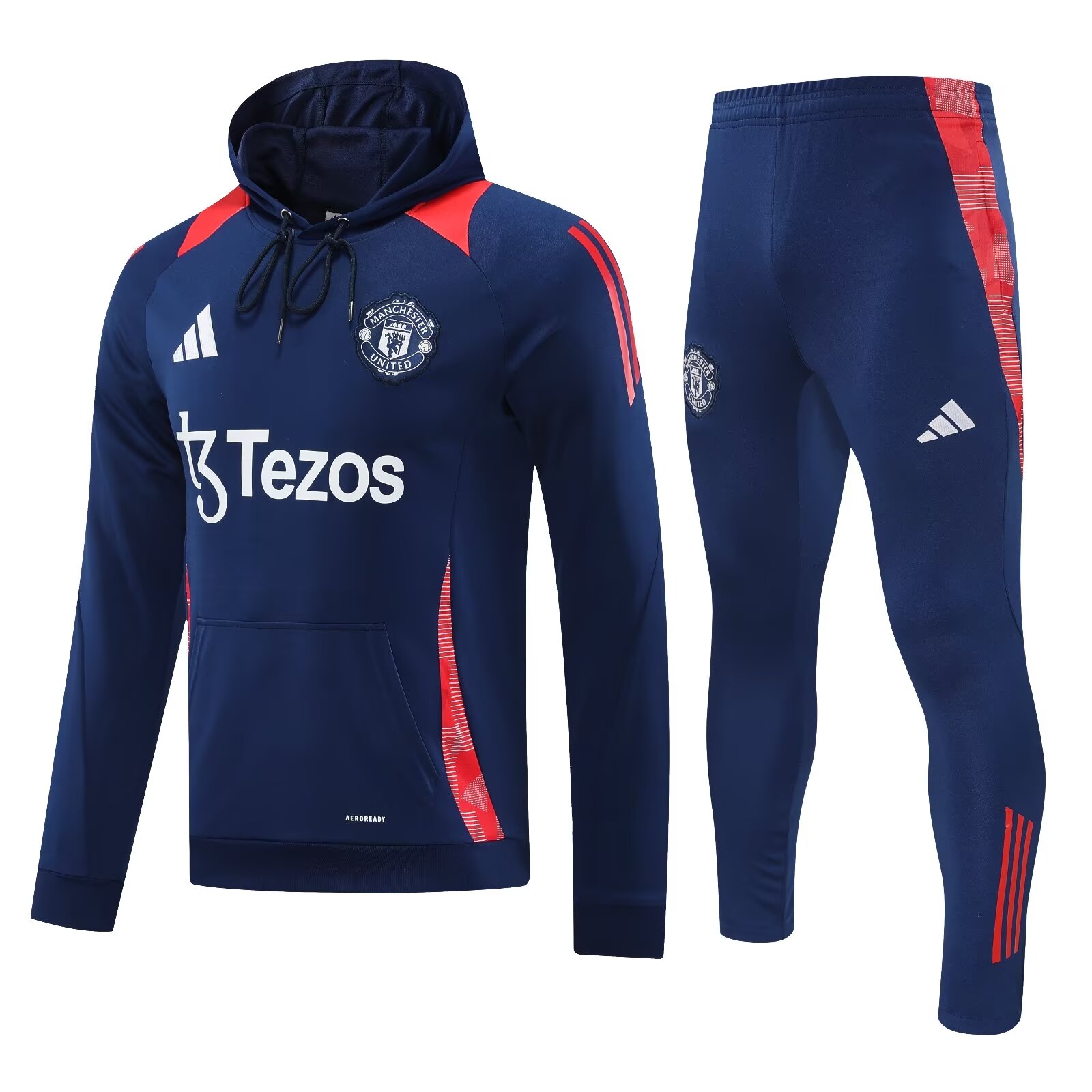 Sweat à capuche et pantalon d’entraînement Manchester United Navy 2024/25