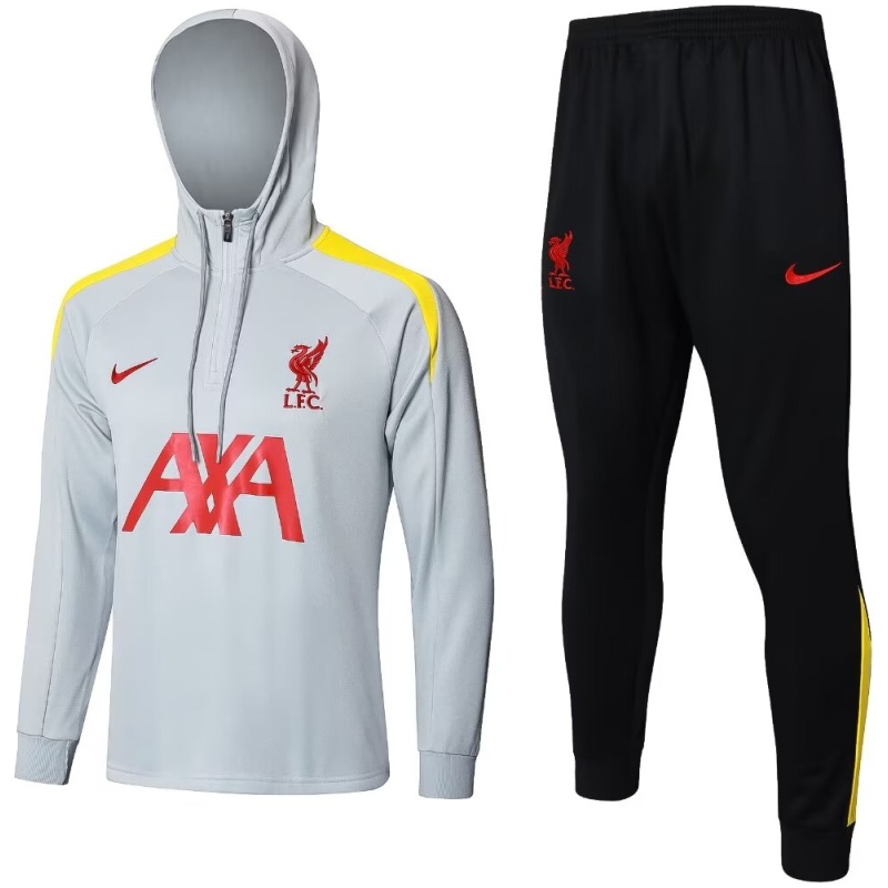 Sweat à capuche Liverpool + Pantalon de survêtement gris clair 2024/25