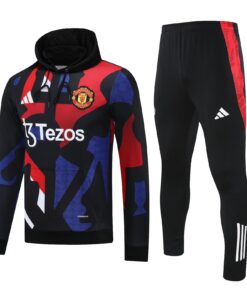 Sweat à capuche Manchester United + Pantalon Ensemble d’entraînement Noir II 2024/25