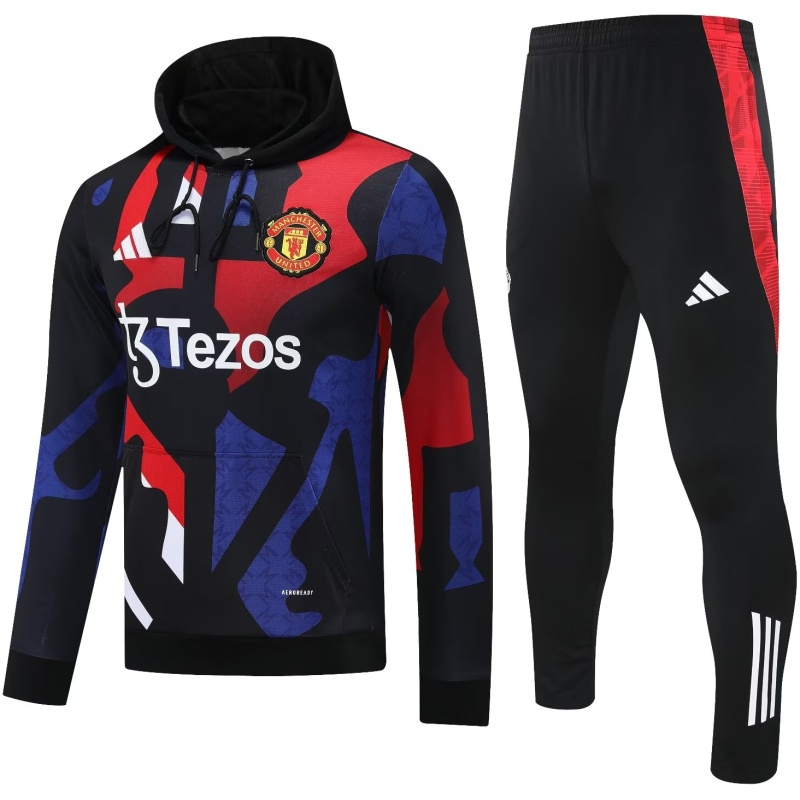 Sweat à capuche Manchester United + Pantalon Ensemble d’entraînement Noir II 2024/25
