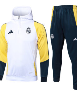 Sweat à capuche Real Madrid + Pantalon Ensemble d’entraînement Blanc 2024/25