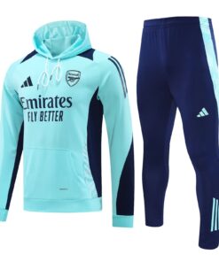 Sweat-shirt à capuche Arsenal + Pantalon Ensemble d’entraînement Bleu clair 2024/25