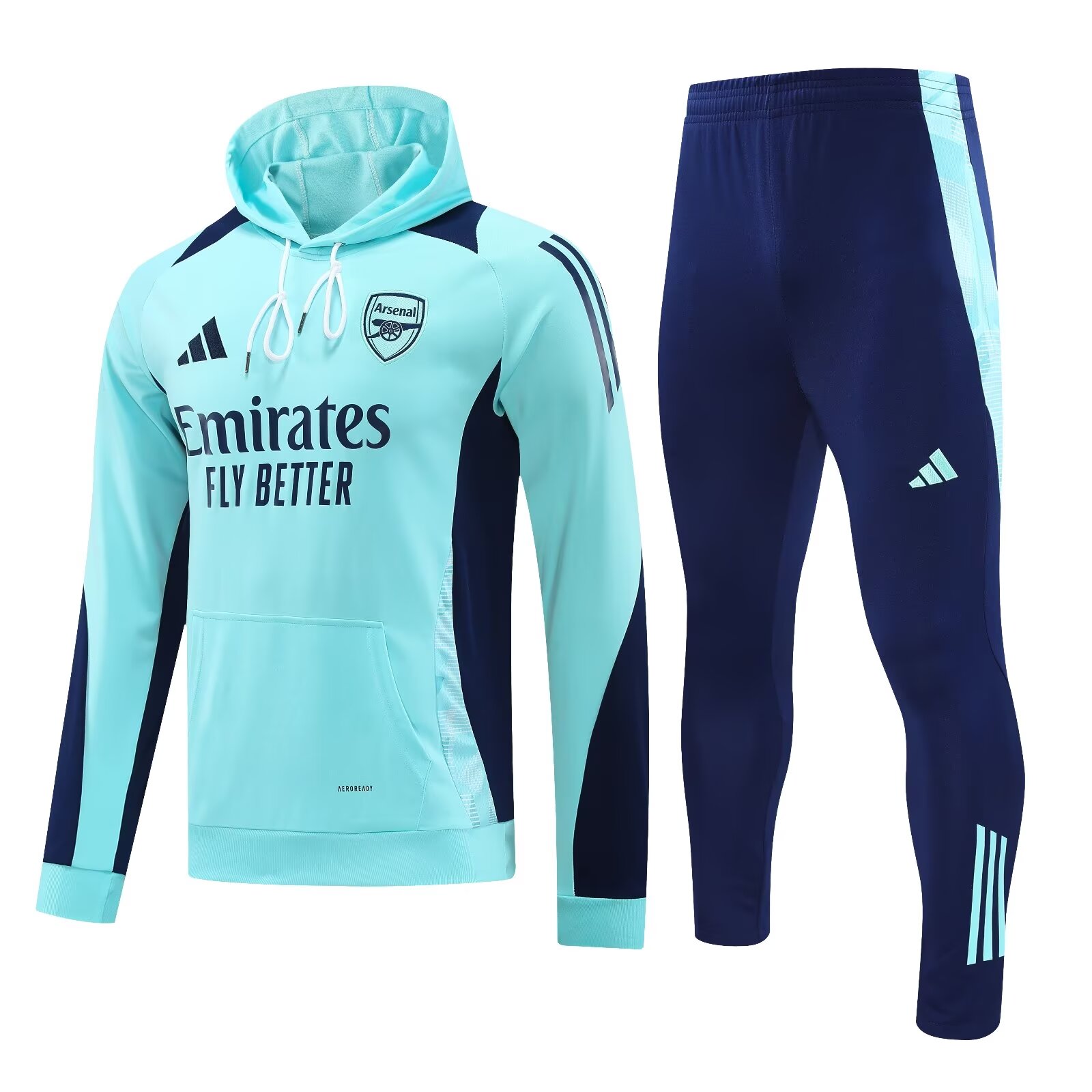 Sweat-shirt à capuche Arsenal + Pantalon Ensemble d’entraînement Bleu clair 2024/25