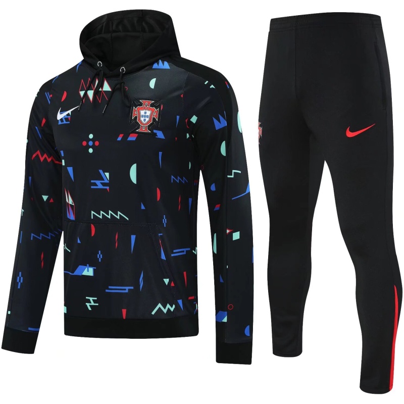 Sweatshirt à capuche Portugal + Survêtement Pantalon Noir II 2025