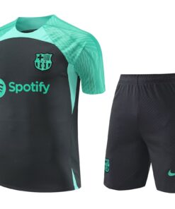 Tenue d’entraînement courte de Barcelone noir – vert 2023/24