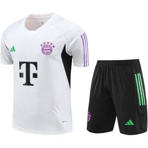 Tenue d'entraînement courte du Bayern Munich blanche 2023/24