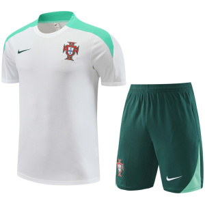 Tenue d'entraînement courte du Portugal blanche 2024