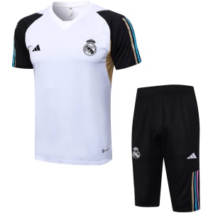 Tenue d'entraînement courte du Real Madrid blanche 2023/24