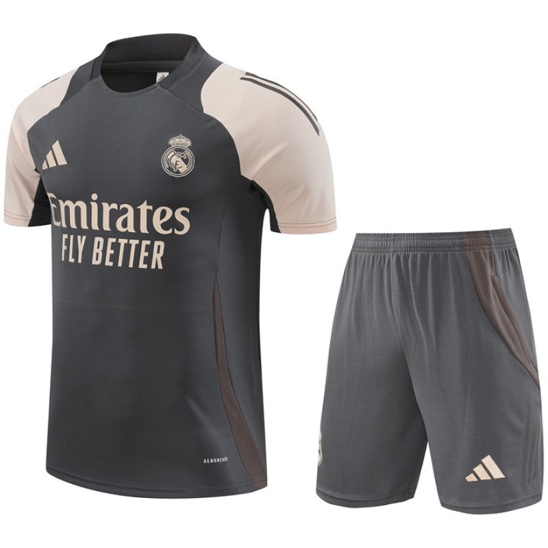 Tenue d’entraînement courte du Real Madrid gris foncé 2024/25