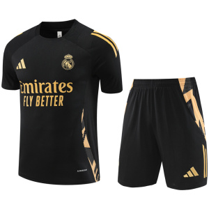 Tenue d'entraînement courte du Real Madrid noire 2024/25