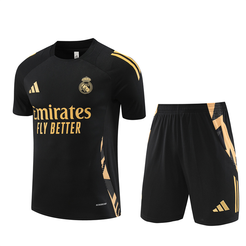 Tenue d’entraînement courte du Real Madrid noire 2024/25