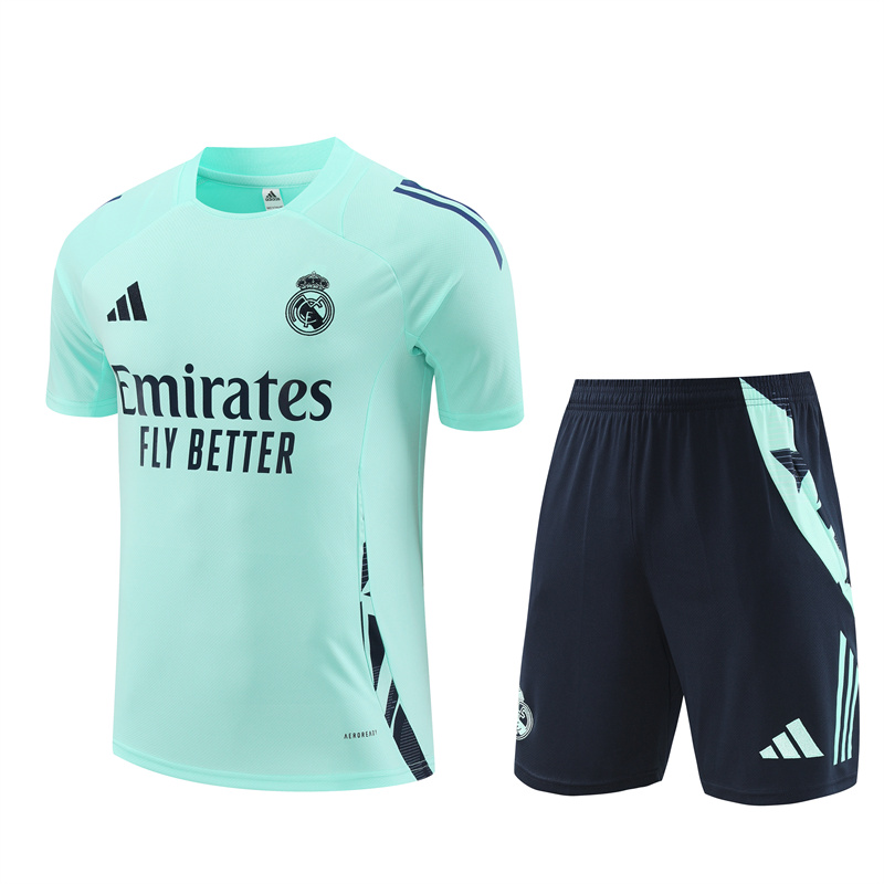 Tenue d’entraînement courte du Real Madrid vert clair 2024/25