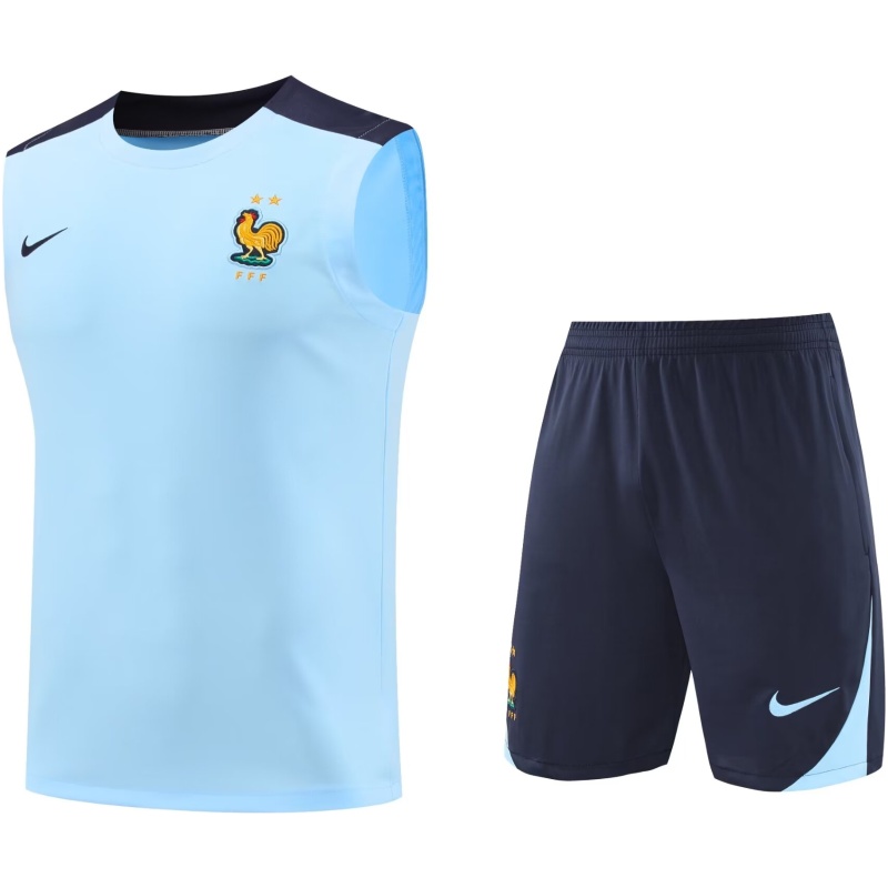 Tenue d’entraînement courte France bleu clair 2024