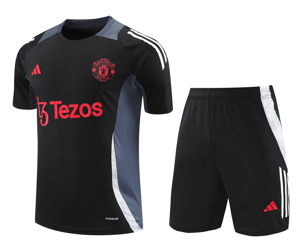 Tenue d’entraînement courte Manchester United noire 2024/25