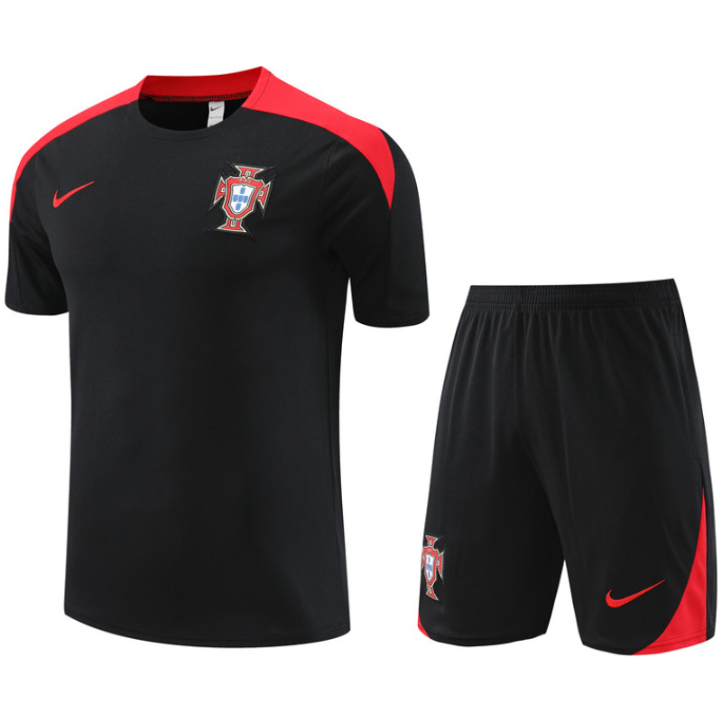 Tenue d’entraînement courte Portugal noire 2024
