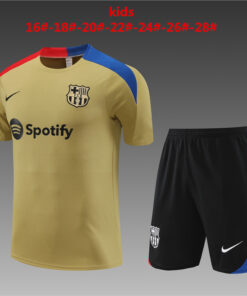 Tenue d’entraînement courte pour enfant de Barcelone Or 2024/25