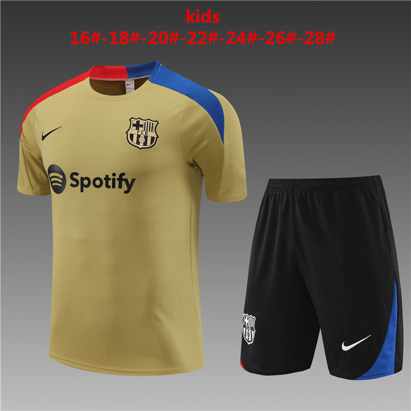 Tenue d’entraînement courte pour enfant de Barcelone Or 2024/25