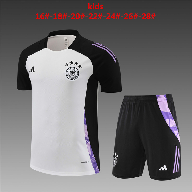Tenue d’entraînement courte pour enfants Allemagne blanche 2024