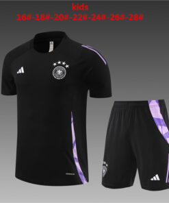 Tenue d’entraînement courte pour enfants Allemagne noire 2024