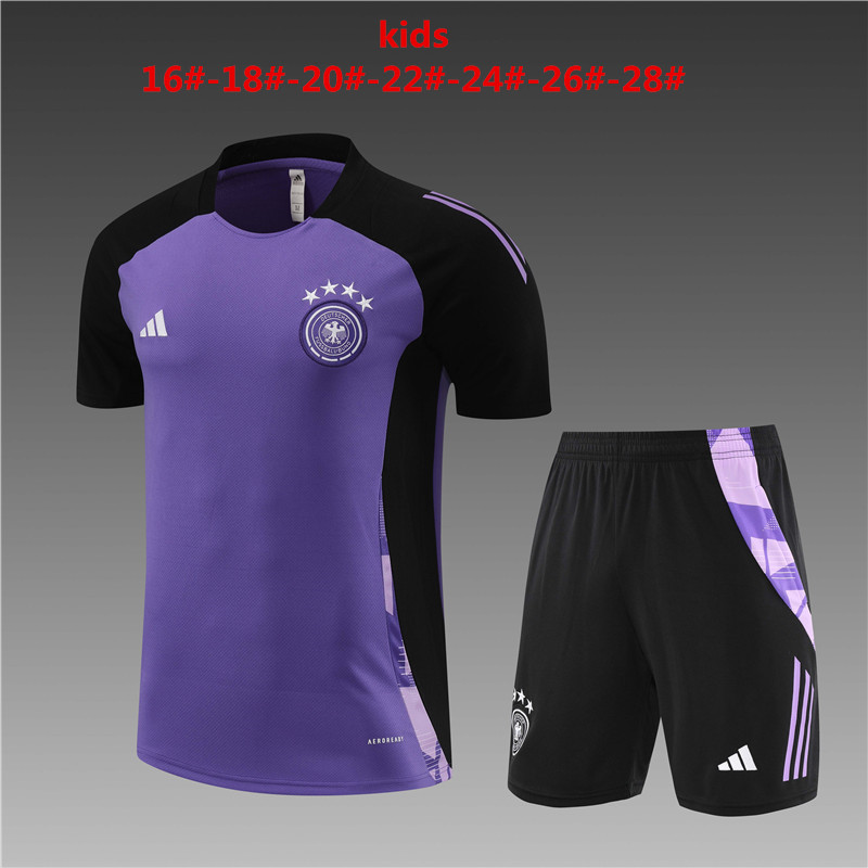 Tenue d’entraînement courte pour enfants Allemagne violette 2024