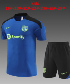 Tenue d’entraînement courte pour enfants Barcelone bleue 2024/25