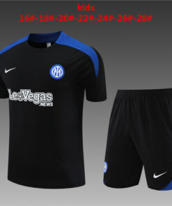 Tenue d’entraînement courte pour enfants Inter Milan Noire 2024/25