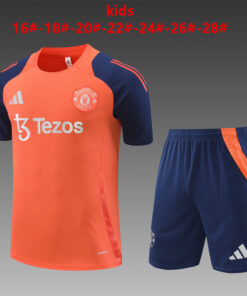 Tenue d’entraînement courte pour enfants Manchester United Orange 2024/25