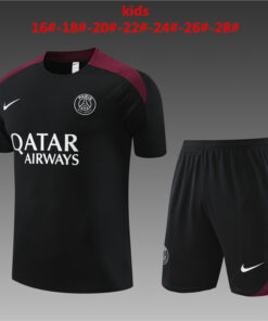 Tenue d’entraînement courte pour enfants PSG noire 2024/25