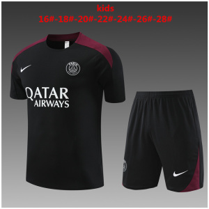 Tenue d'entraînement courte pour enfants PSG noire 2024/25