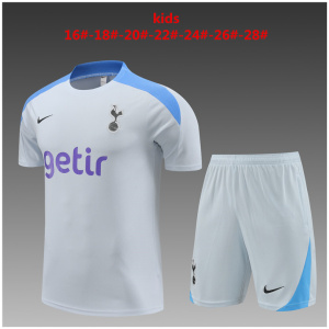 Tenue d'entraînement courte pour enfants Tottenham Hotspur gris clair 2024/25